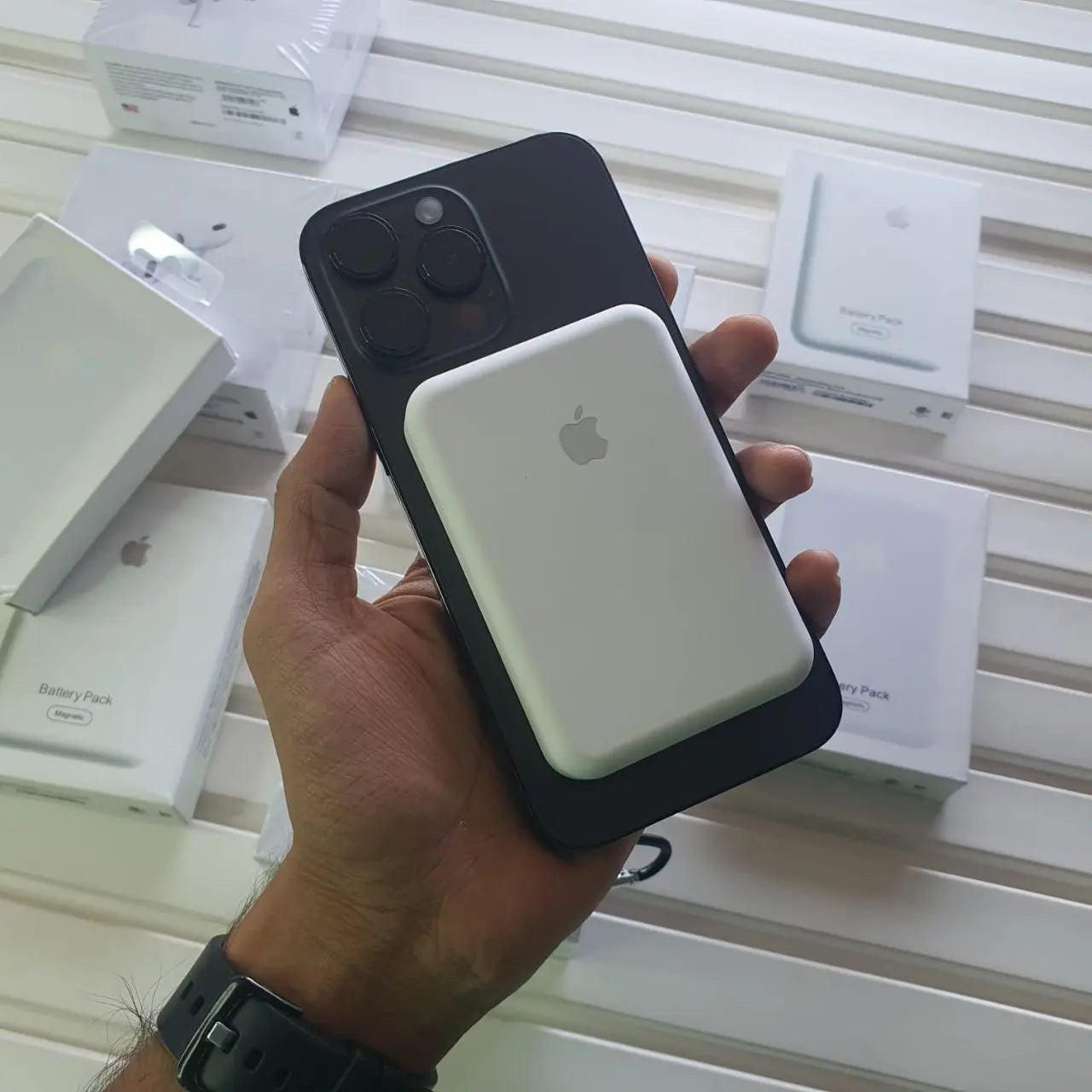 Pods Pro 2nd Generation (Type C) with 5000 mAh MagSafe Power Bank + Free Cover - Exact Like OG | 1 Yr Warranty